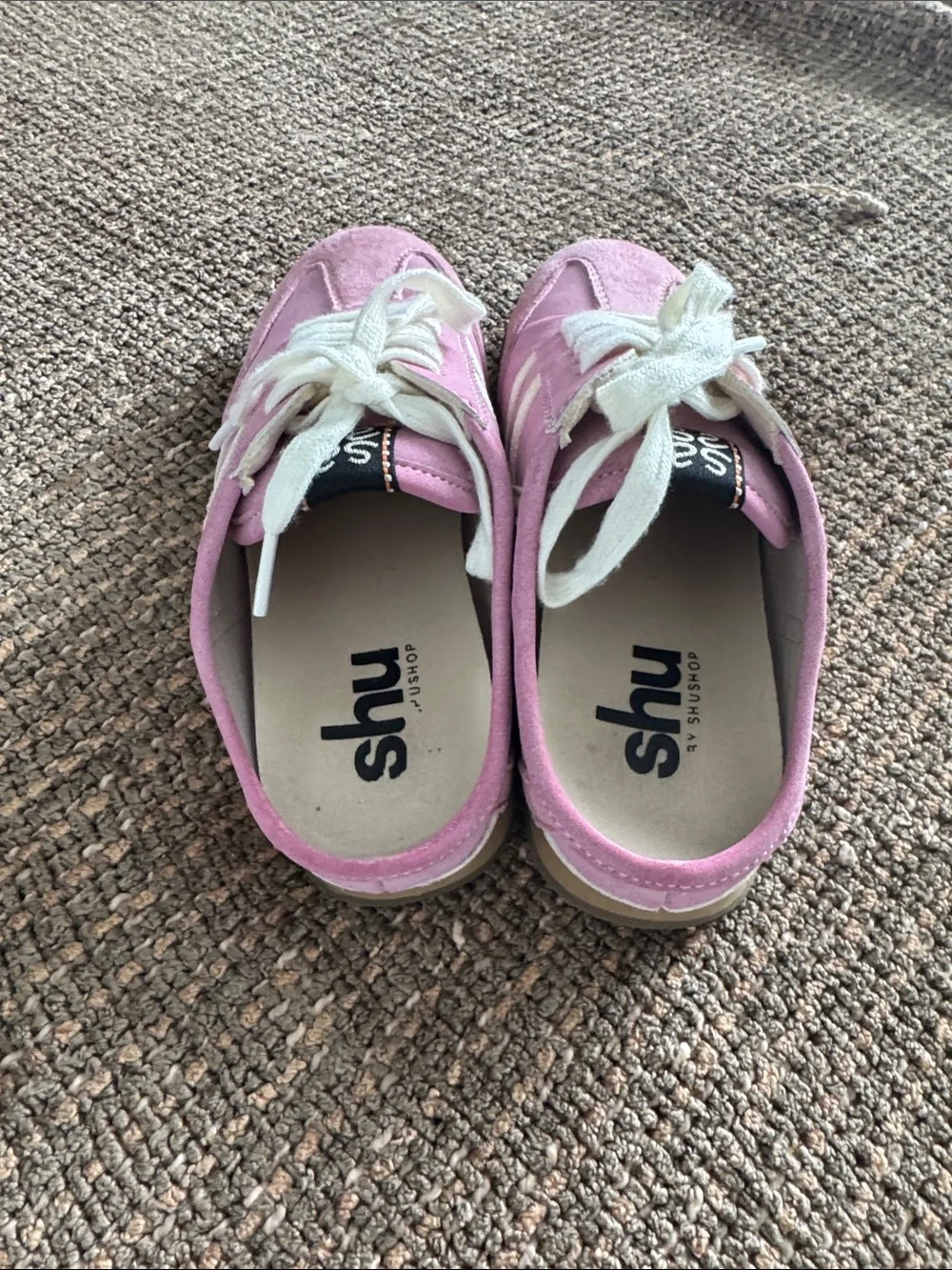 Women’s Pink Suede Lace-Up Sneakers